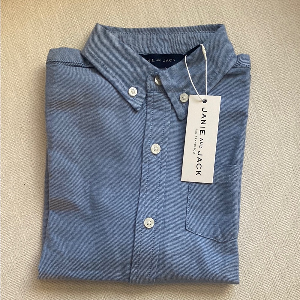 Janie and Jack Blue Casual Button Down Shirt